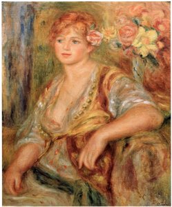 Ragazza bionda con una rosa